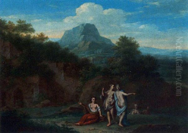 Nymphs Resting In A Landscape Oil Painting by Gerard Hoet the Elder