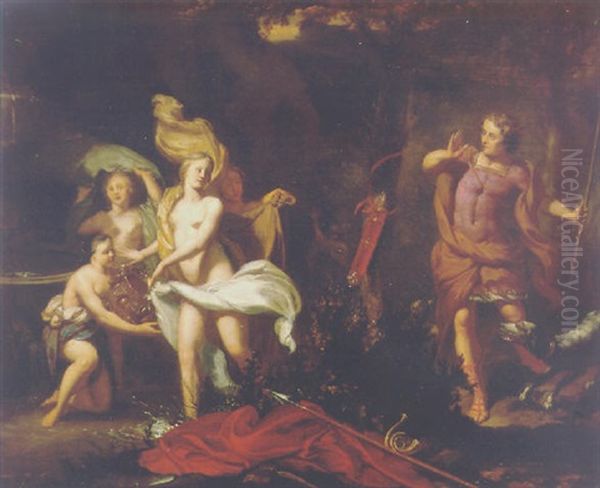 Diana And Her Nymphs Surprised By Actaeon Oil Painting by Gerard Hoet the Elder