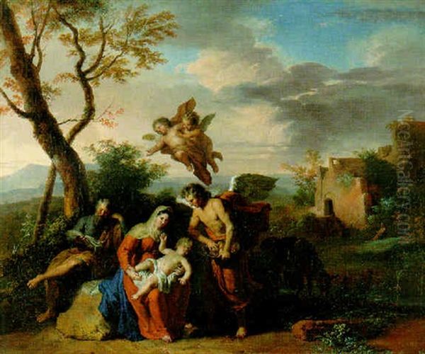 The Rest On The Flight Into Egypt Oil Painting by Gerard Hoet the Elder