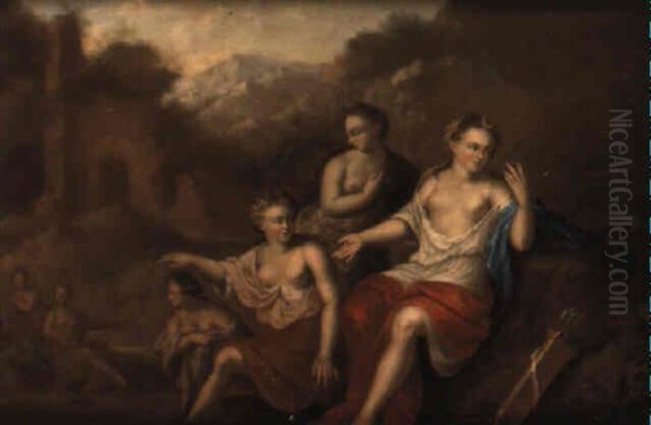 Diana Med Nymfer Oil Painting by Gerard Hoet the Elder