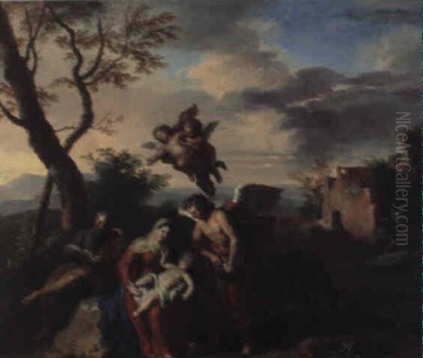 Die Ruhe Auf Der Flucht Nach Agypten Oil Painting by Gerard Hoet the Elder