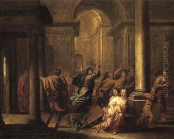 The Cleansing Of The Temple Oil Painting by Gerard Hoet the Elder