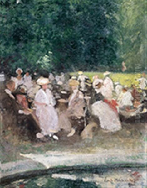 Zomer In Het Park Oil Painting by Emile Hoeterickx