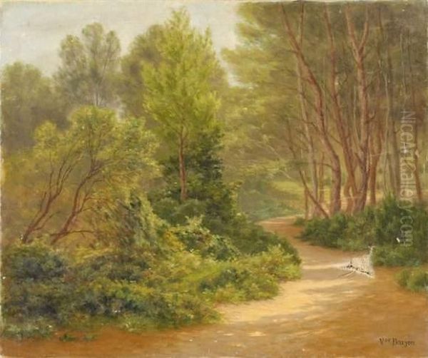 Allee Sous Les Arbres Oil Painting by Victor Barjon