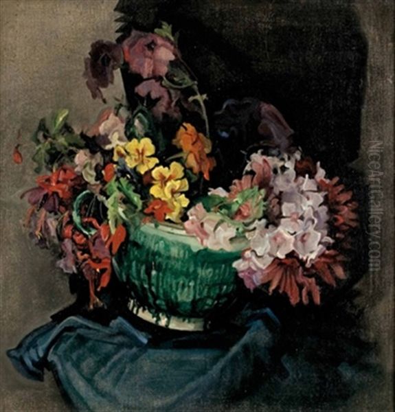 Blumenstillleben Oil Painting by Louis Hofbauer