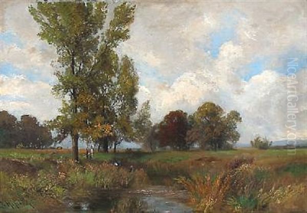 Landscape Oil Painting by Friedrich Ludwig Hofelich