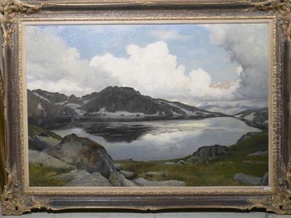 Gebirgslandschaft Mit See Oil Painting by Gottfried Hofer