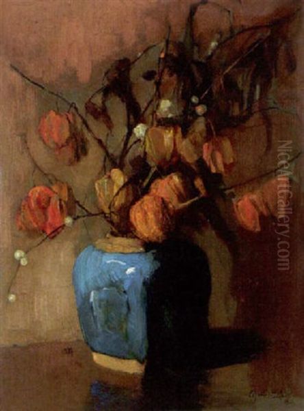 Still Life With A Blue Ginger Jar by Adriaan Joh. van' t Hoff