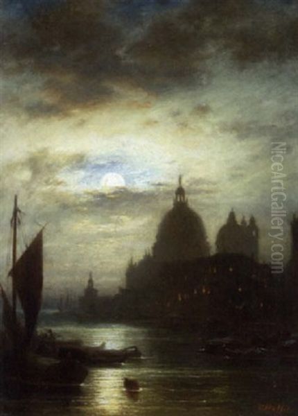 Venedig Bei Mondlicht Oil Painting by Conrad Hoff