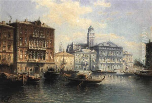 Kanal In Venedig Oil Painting by Conrad Hoff