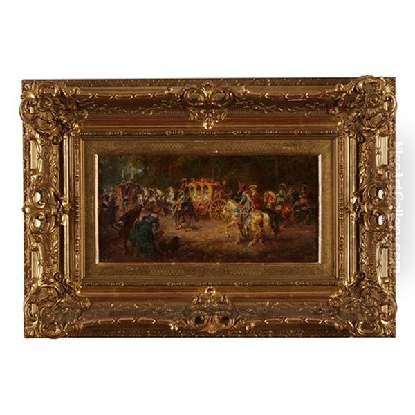 Royal Gathering Oil Painting by Anton Hoffmann