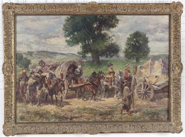 Landsknechtzug Oil Painting by Anton Hoffmann