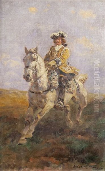 Berittener Offizier Oil Painting by Anton Hoffmann