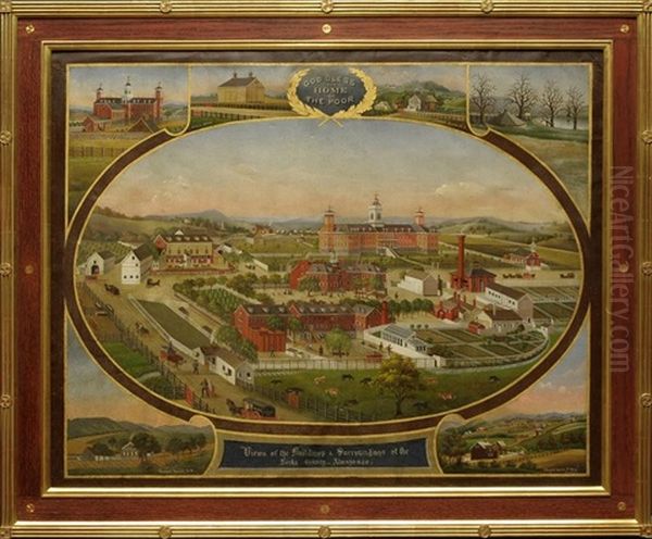 Views Of The Berks County Almshouse Oil Painting by Charles C. Hoffmann