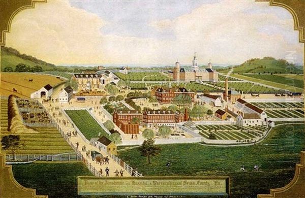 A View Of The Almshouse And Hospital & Surroundings Of The  Berks-county, Pa. by Charles C. Hoffmann