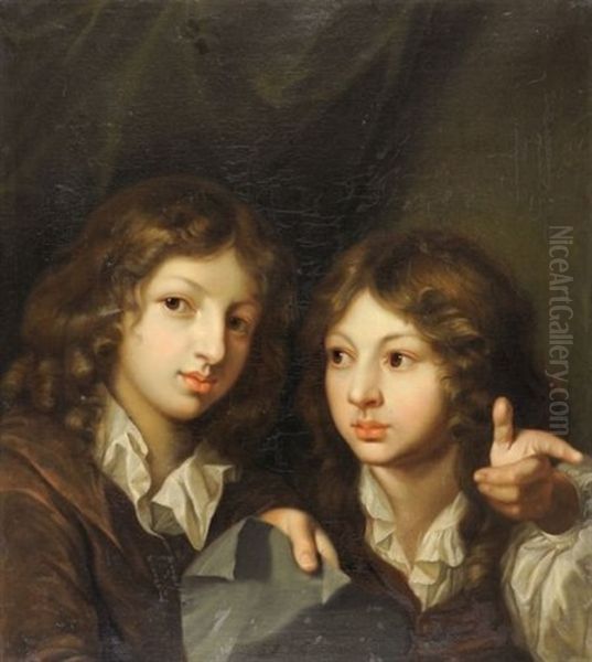 Les Deux Freres Oil Painting by Georg Andreas Hoffmann