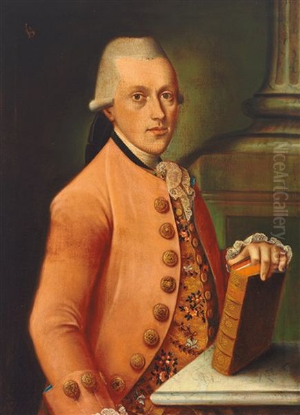 Portrait Eines Vornehmen Herren Mit Juristischer Literatur Oil Painting by Georg Andreas Hoffmann