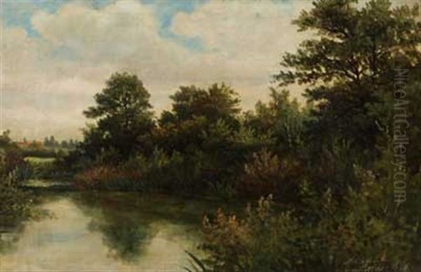 Niddabiegung Bei Nied Oil Painting by Jacob Hoffmann