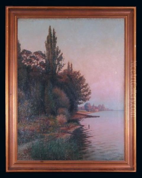 Brzeg Jeziora Oil Painting by Robert Hoffmann