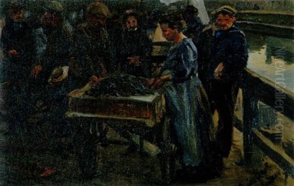 Austernmarkt Oil Painting by Robert Hoffmann