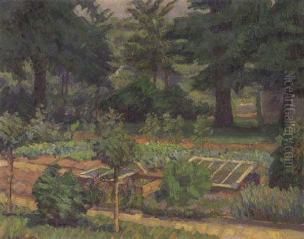 Der Garten Des Kunstlers In Berlin-zehlendorf Oil Painting by Robert Hoffmann