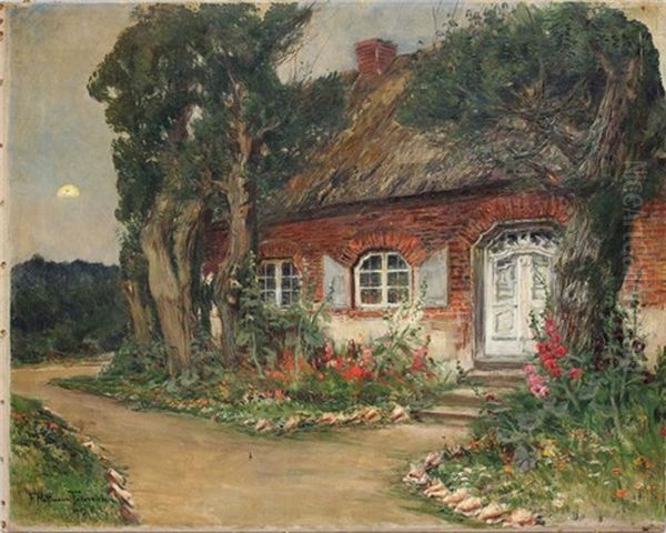 Norddeutsches Friesenhaus Oil Painting by Franz Hoffmann-Fallersleben