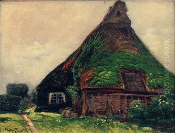 Frisian House Oil Painting by Franz Hoffmann-Fallersleben