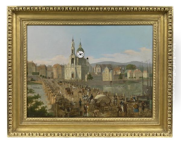 Bilderuhr - Dresden Oil Painting by Carl Ludwig Hoffmeister