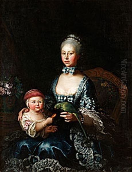 Baronessan Marie Louise Von Esebeck Oil Painting by Johann Philipp Hoffmeister