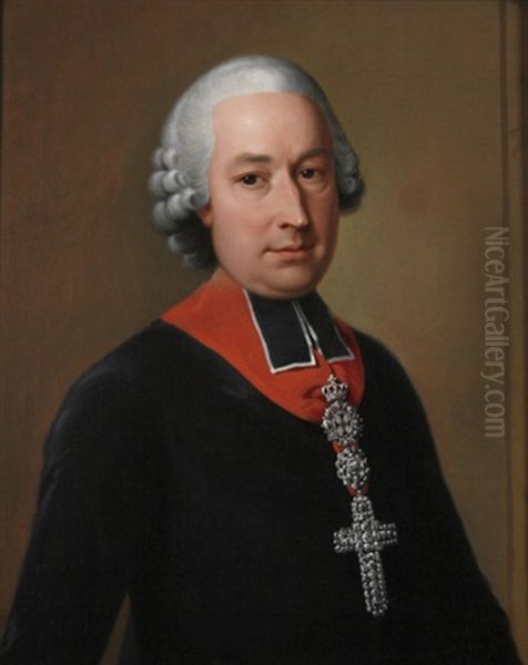 Portrat Friedrich Karl Von Erthal Kurfurst Von Mainz Oil Painting by Johann Wilhelm Hoffnas