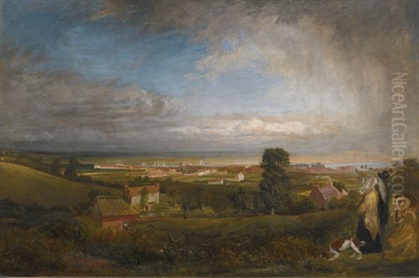 A View Of Woolwich Dockyard From Shooter's Hill Oil Painting by Thomas Christopher Hofland