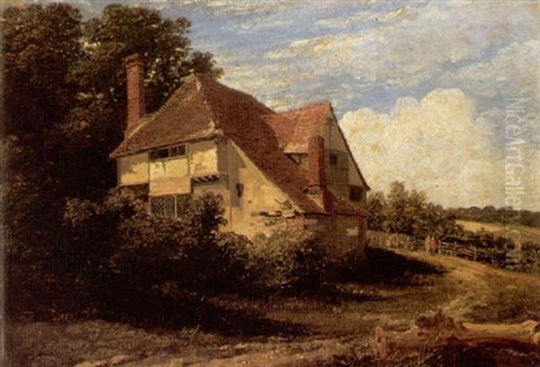 A Cottage Near Kinfield, Kent Oil Painting by Thomas Christopher Hofland