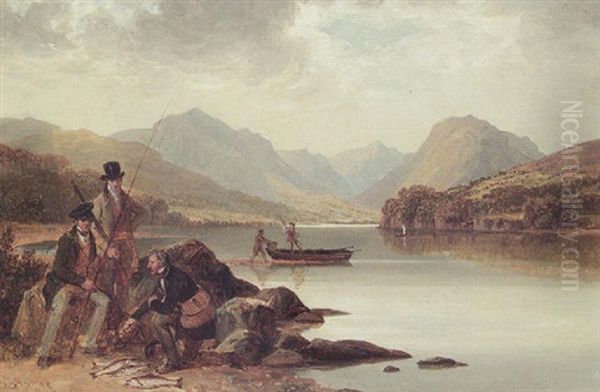 Fisherman, Loch Awe Oil Painting by Thomas Christopher Hofland