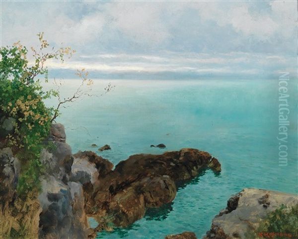 Maritime Landscape Oil Painting by Karl Hofmann