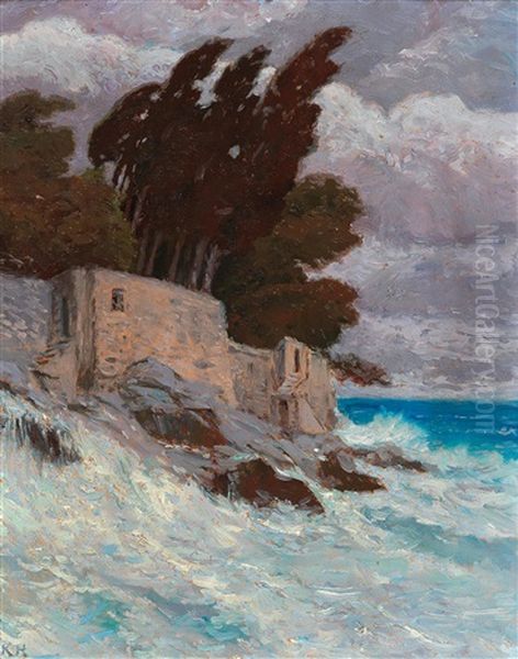 Motif Of Nervinervi, Villa Fiesco, Now Schickerts Parkhotel Oil Painting by Karl Hofmann