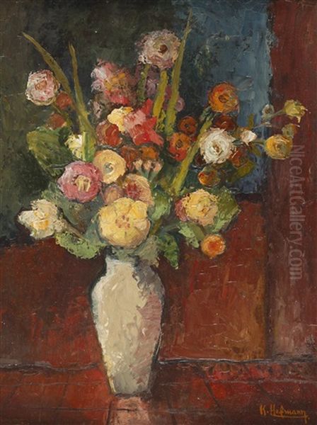 Blumenstraus In Vase Oil Painting by Karl Hofmann