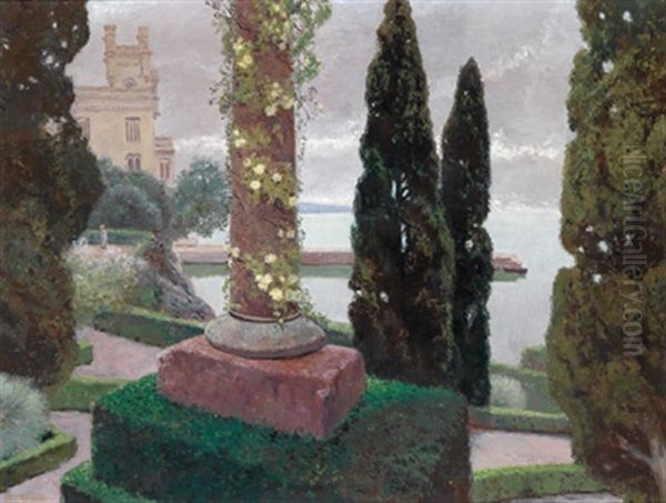 Park Von Miramare Ii Oil Painting by Karl Hofmann