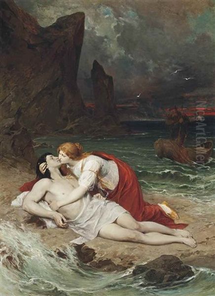 Hero And Leander by Ludwig (Hofmann-Zeitz) Hofmann