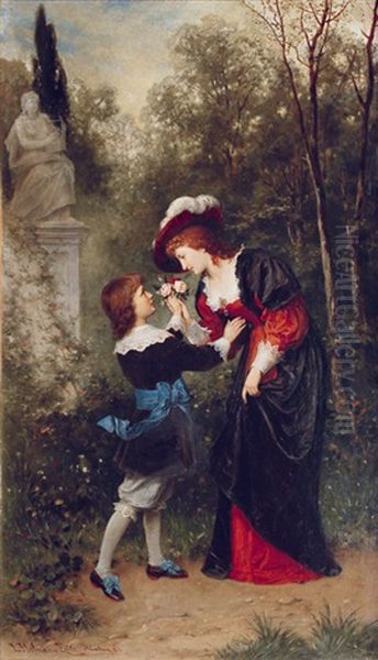 A Noble Suitor Oil Painting by Ludwig (Hofmann-Zeitz) Hofmann