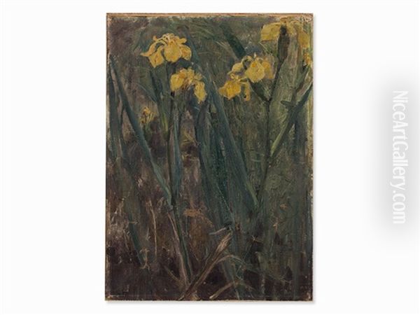 Yellow Irises Oil Painting by Ludwig Von Hofmann