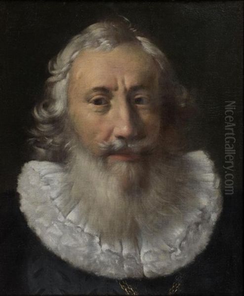 Portrait D'homme A La Fraise Oil Painting by Samuel Hofmann