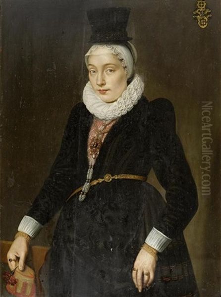 Portrait Der Katharina Von Mulinen, Vermahlt Mit Hans Rudolf Willading Am 24. Mai 1617 Oil Painting by Samuel Hofmann