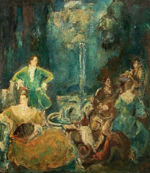 Gesellschaft Im Freien Oil Painting by Fritz Max Hofmann-Juan