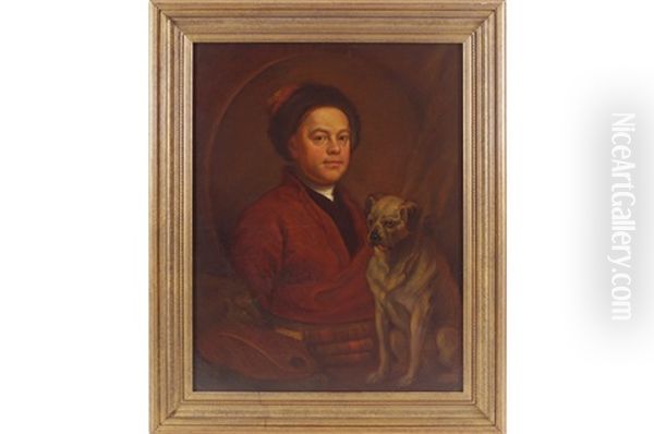 Man And Dog Oil Painting by William Hogarth