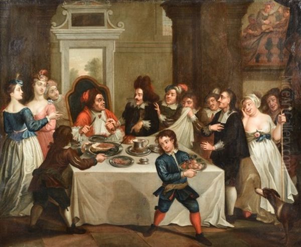 Sancho Pancha Et Le Festin Oil Painting by William Hogarth