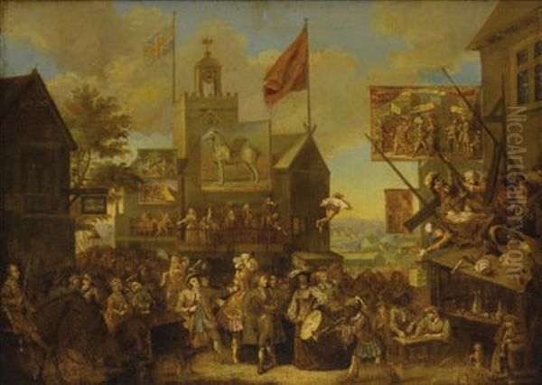 Country Scene Of Low Life In A Village Oil Painting by William Hogarth