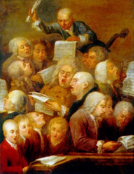 The Village Choir Oil Painting by William Hogarth