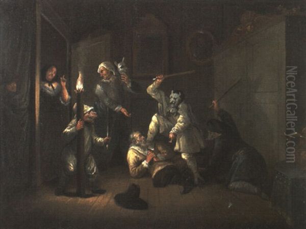 Illustrationen Fur 'hudibras' Von Butler (6 Pntg) Oil Painting by William Hogarth