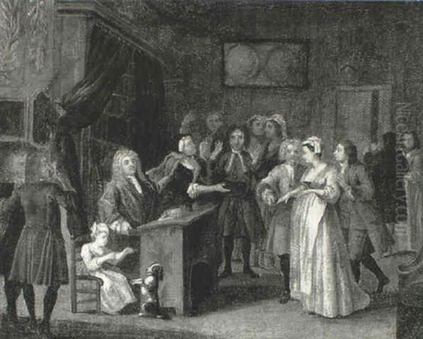 Woman Brought Before A Magistrate Oil Painting by William Hogarth