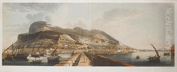 Of A View Of Gibraltar Taken... From The Devil's Tongue Battery, In September Oil Painting by Henry Aston Barker